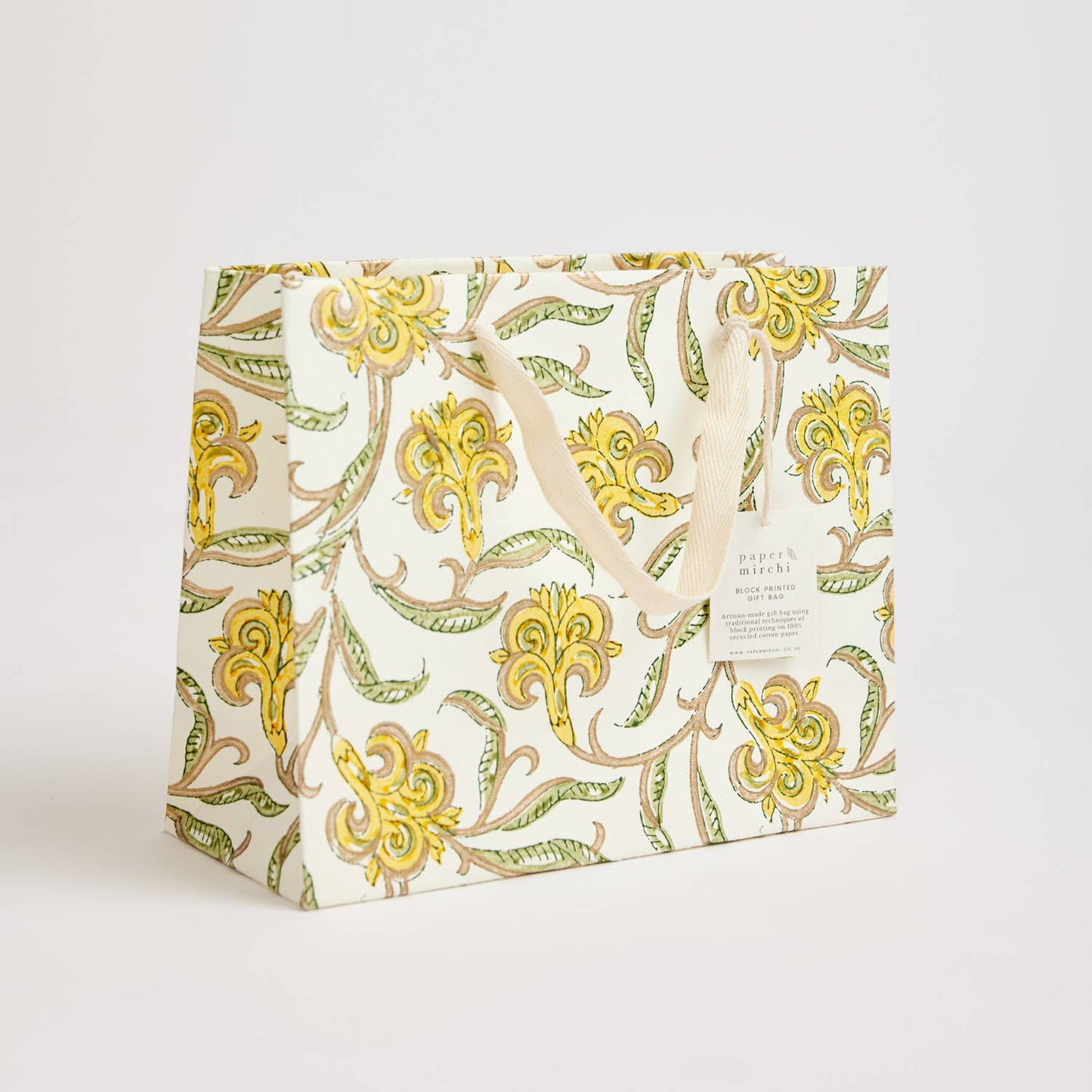 Hand Block Printed Gift Bags (Medium) - Sunshine By Paper Mirchi