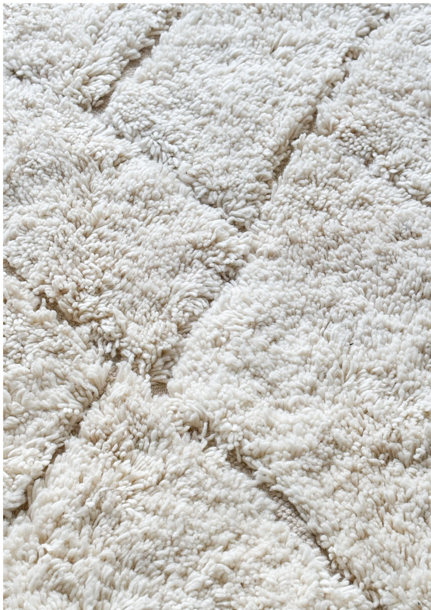 Large Renad Cream Moroccan Beni Ourain Wool Rug