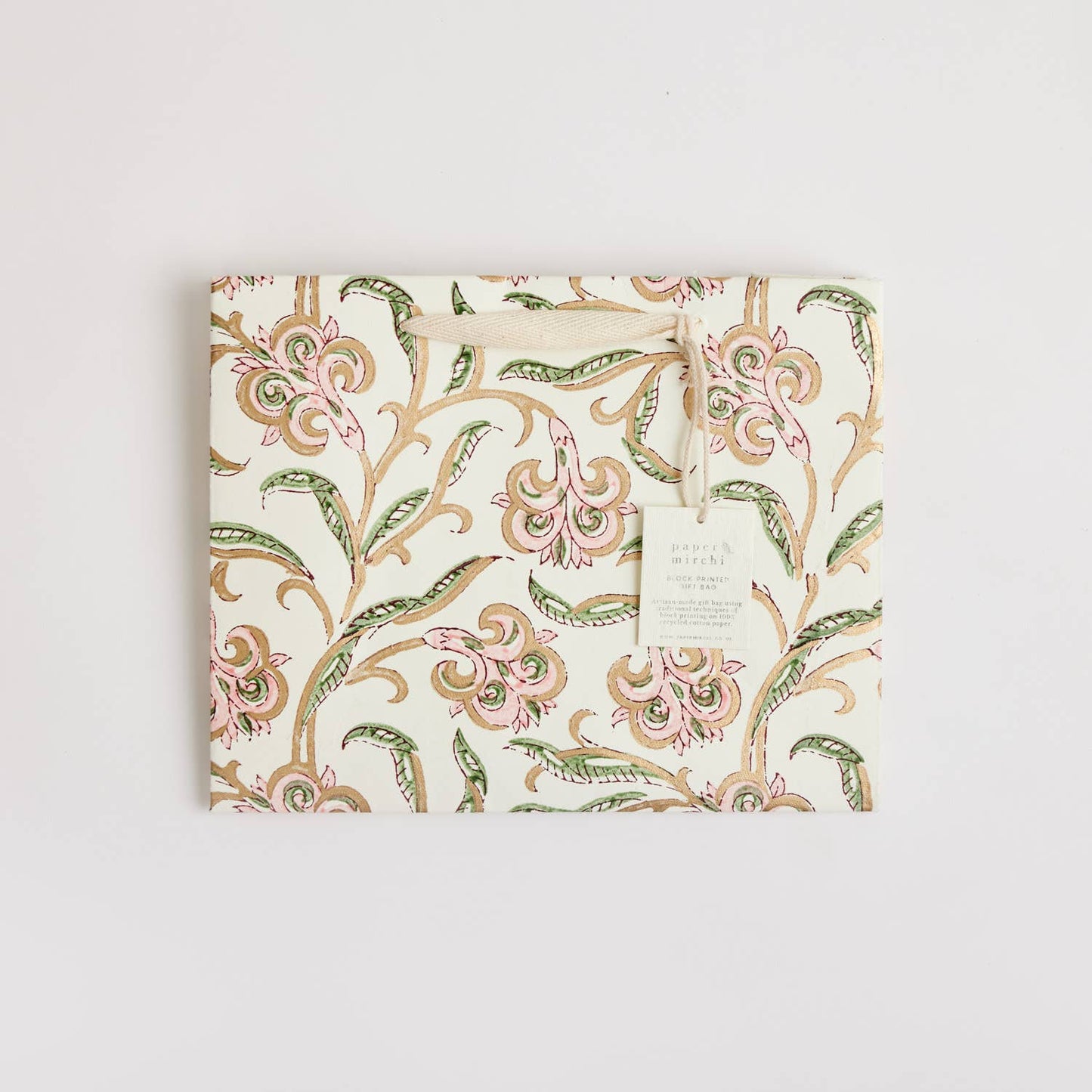 Hand Block Printed Gift Bags (Medium) - Blush By Paper Mirchi