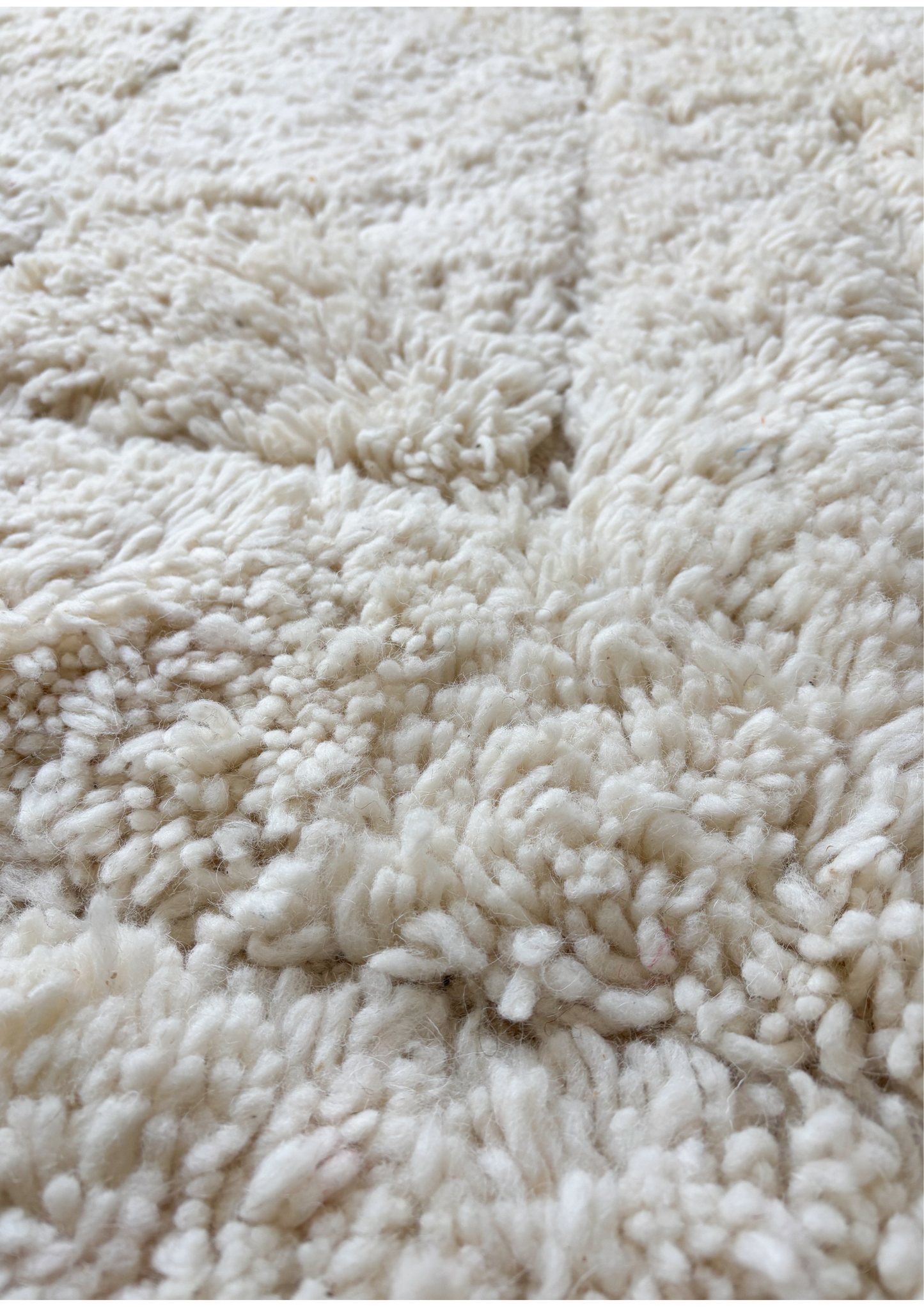 Large Renad Cream Moroccan Beni Ourain Wool Rug