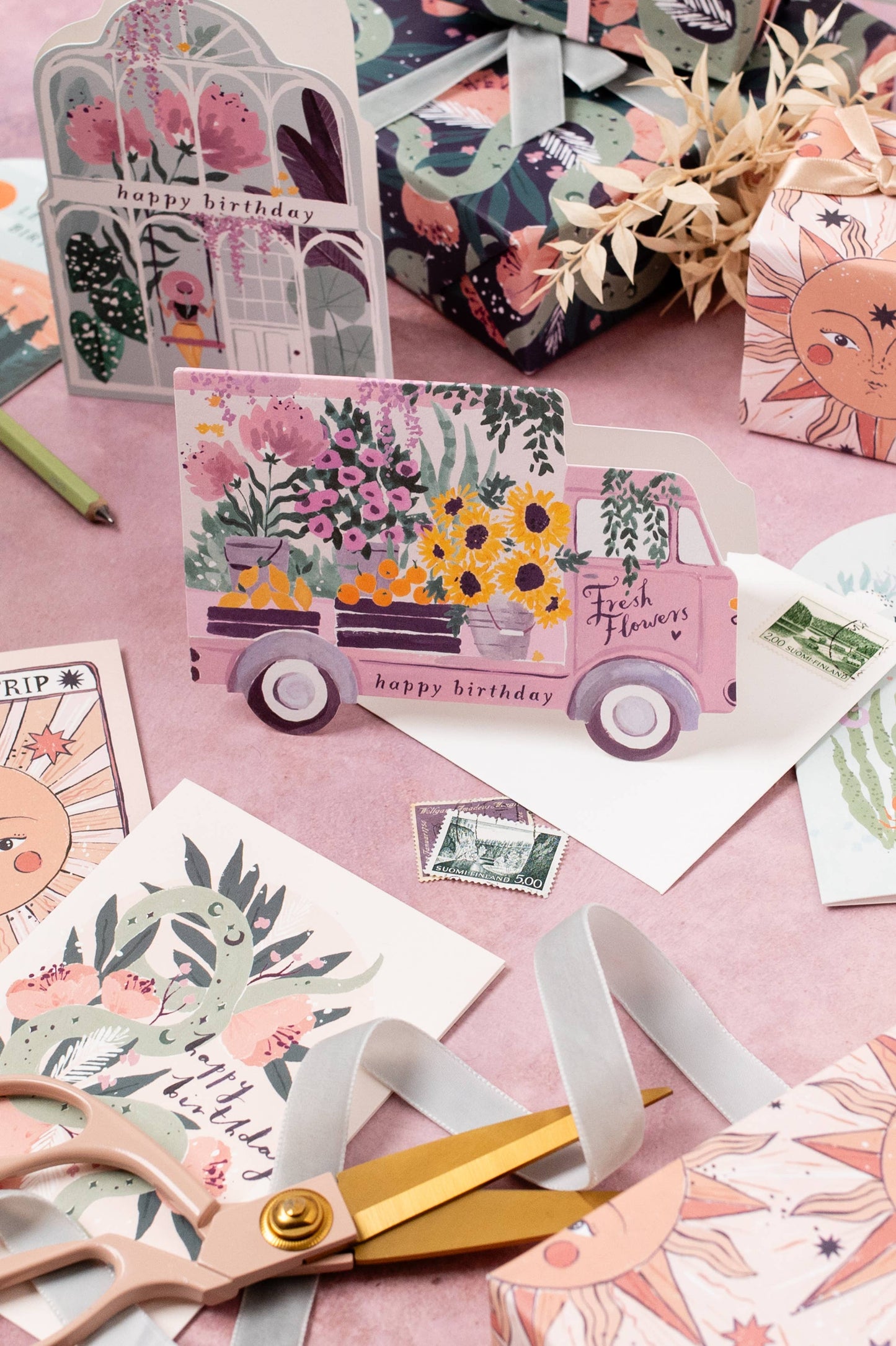 Flower Truck Birthday Card By Sister Paper Co.