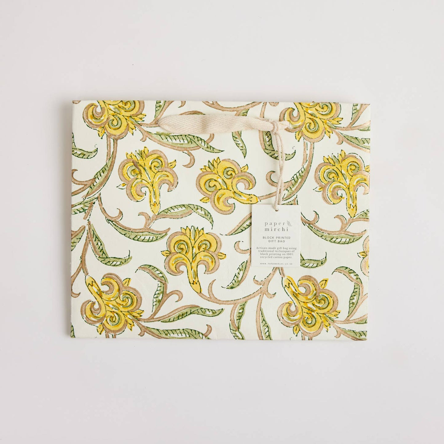 Hand Block Printed Gift Bags (Medium) - Sunshine By Paper Mirchi