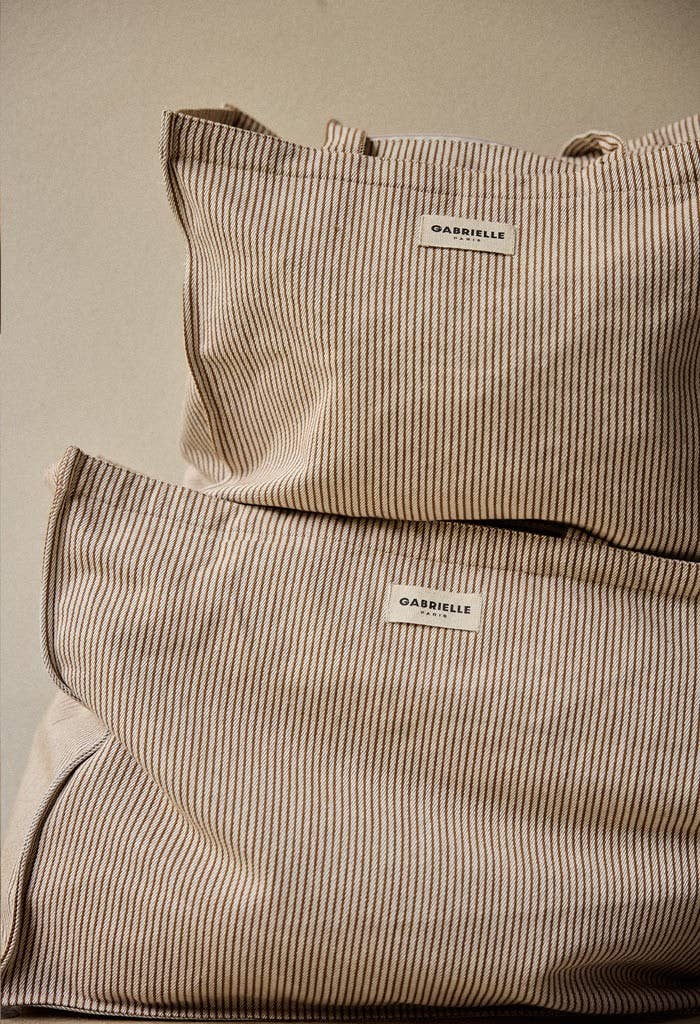 Cotton Weekend Bag Clay Stripe in Gabrielle Paris