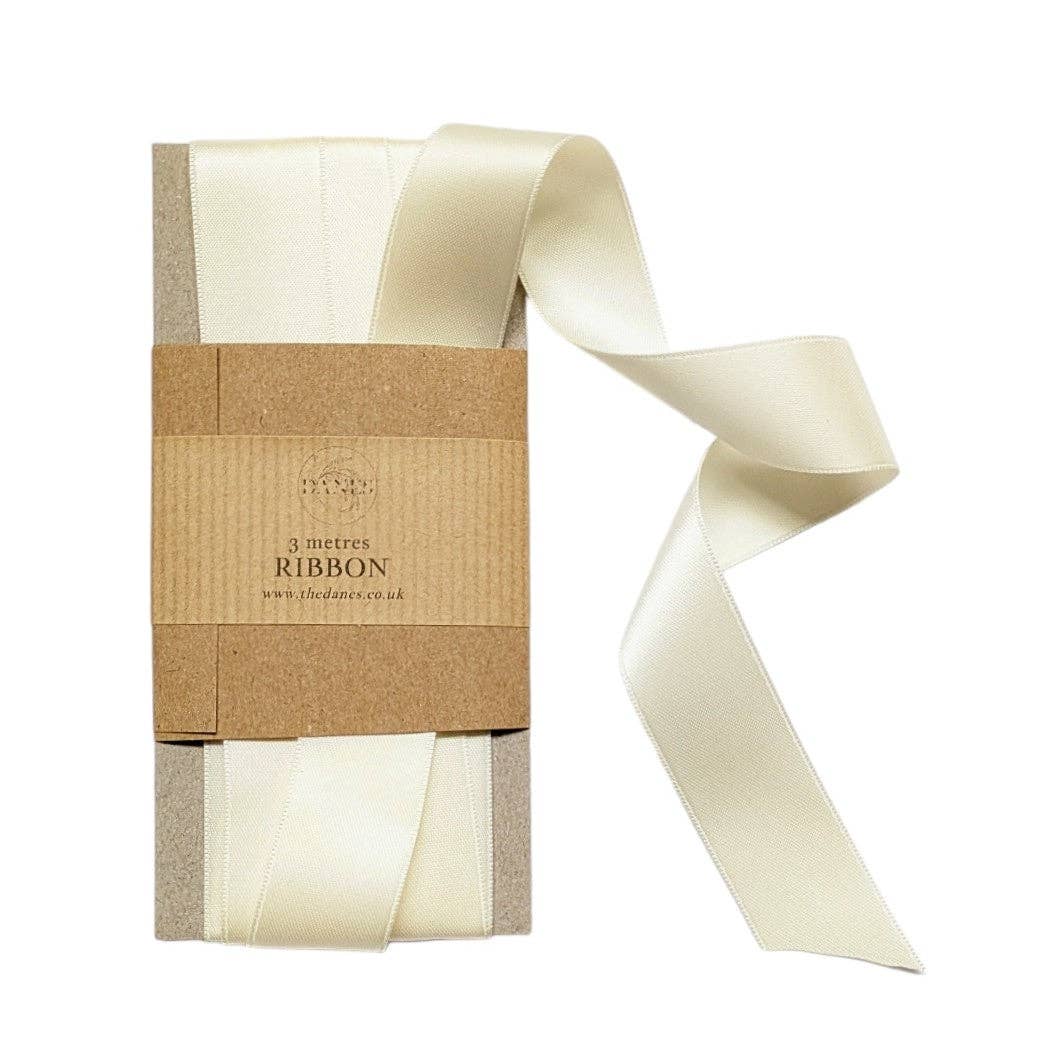 Ivory Luxury Double Faced Satin Silk Ribbon | 25mm x 3M