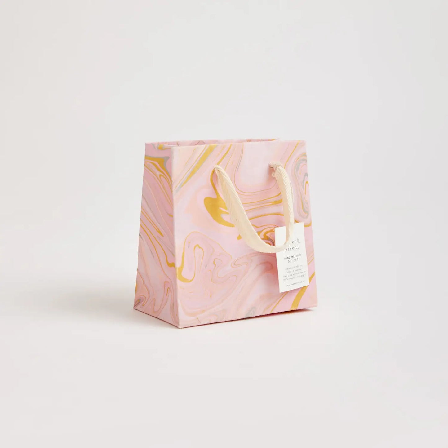 Small Hand Marbled Gift Bag in Pastel By Paper Mirchi