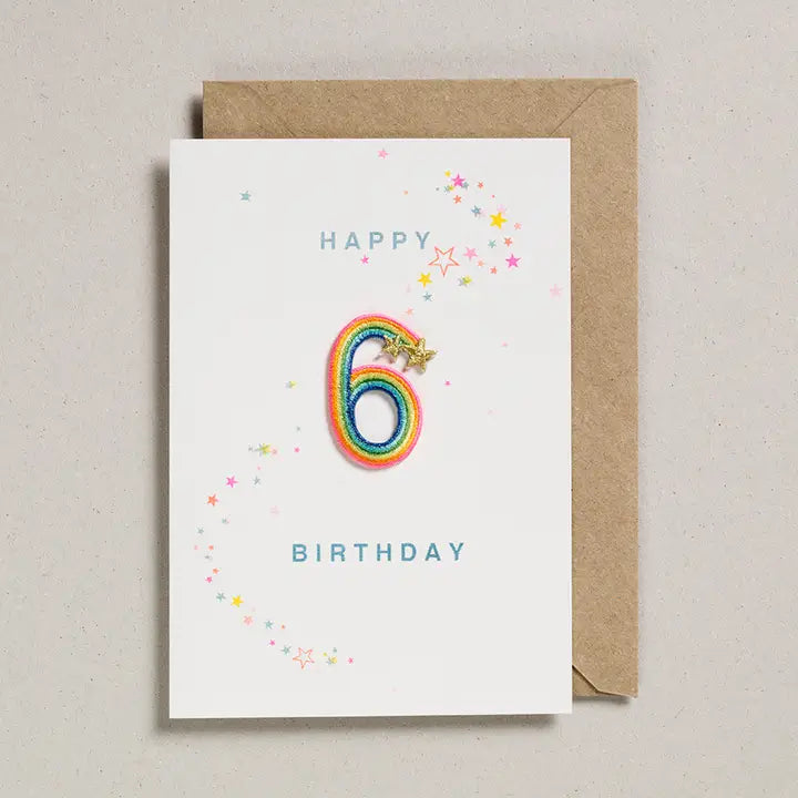 Rainbow Patch Ages 1 - 10 Birthday Card by Petra Boase