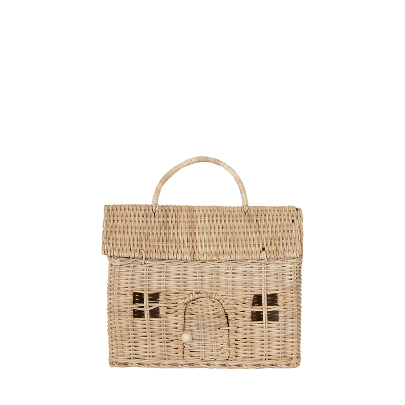 Rattan Casa Clutch Basket in Straw By Olli Ella