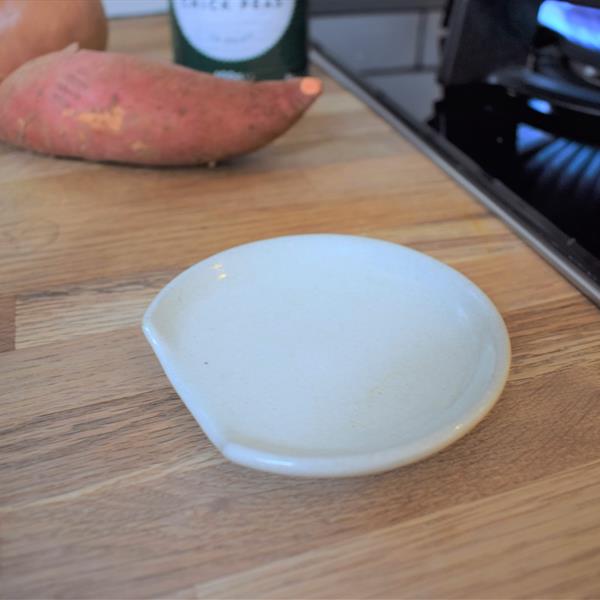 Stoneware Spoon Rest - Milk White