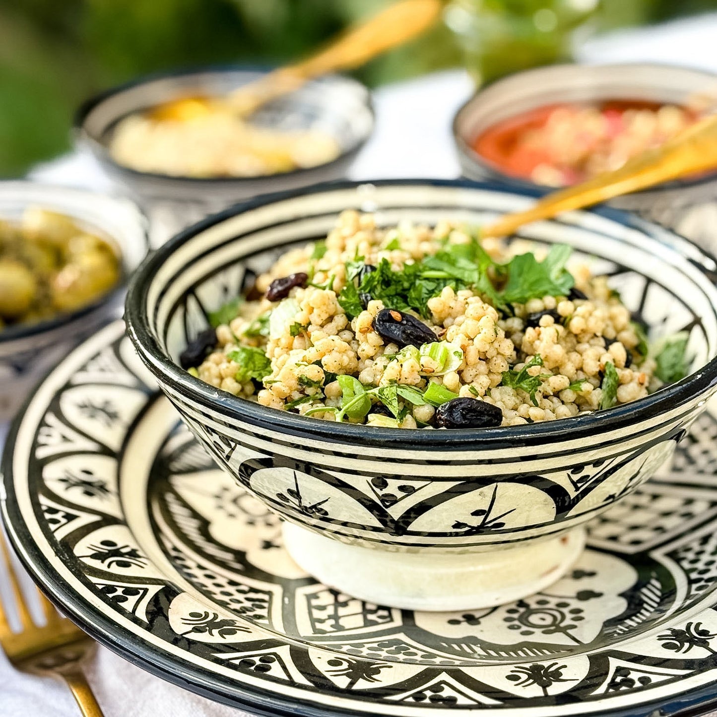 Maxi Moroccan "Zwak" bowl In Black & White