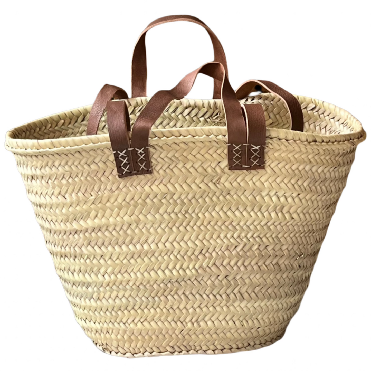 Market Bag With Leather Straps & Handles