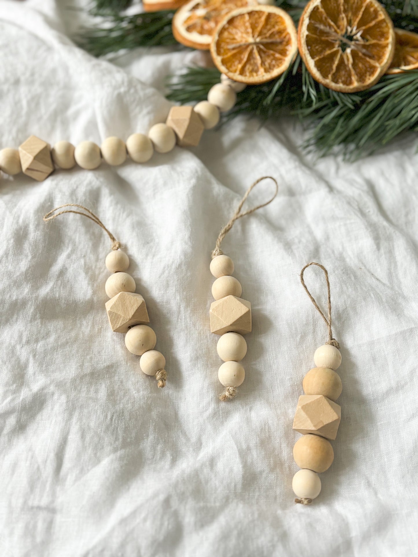 Extra Long Handmade Chunky Wooden Beaded Christmas Garland