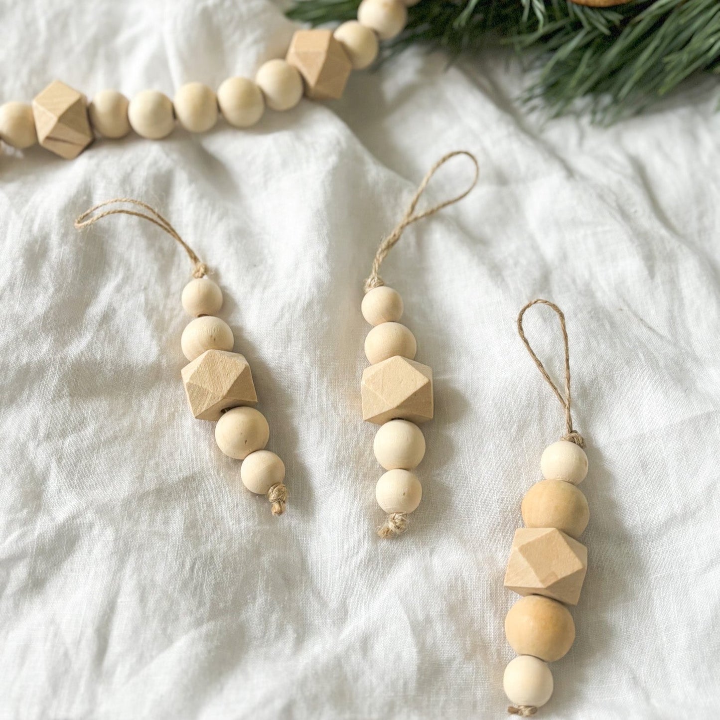 Handmade Chunky Wooden Beaded Christmas Decorations
