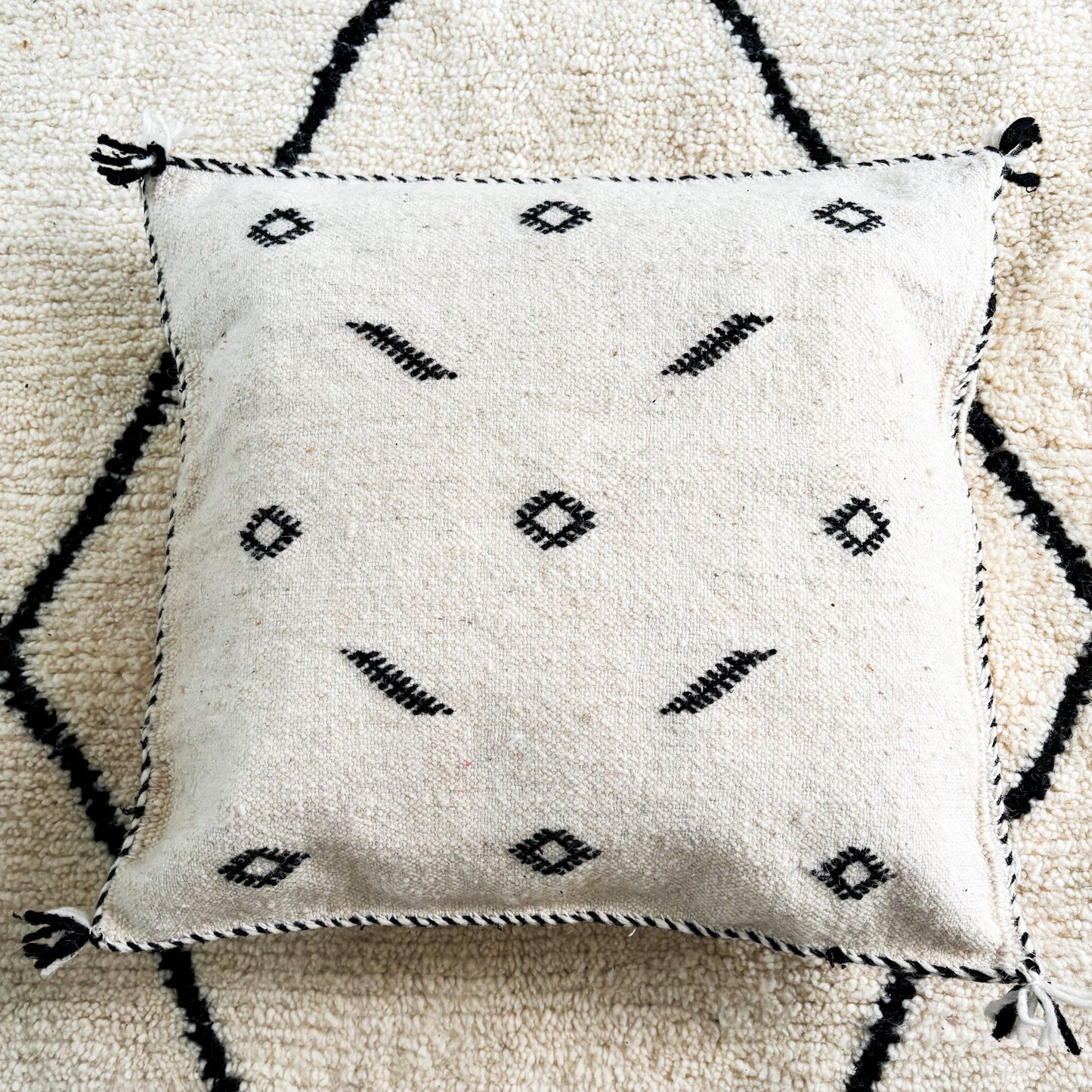 Handmade Berber Wool Cushion Cover - Diamonds