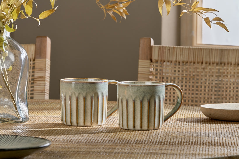 Moda Mugs in Natural By Nkuku (Set of 2)
