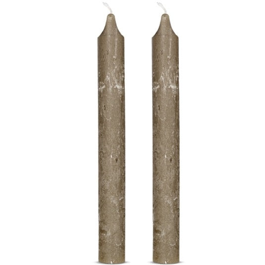 Rustic Soy Blend Dinner Candle (Set of 2) By Nkuku in Olive
