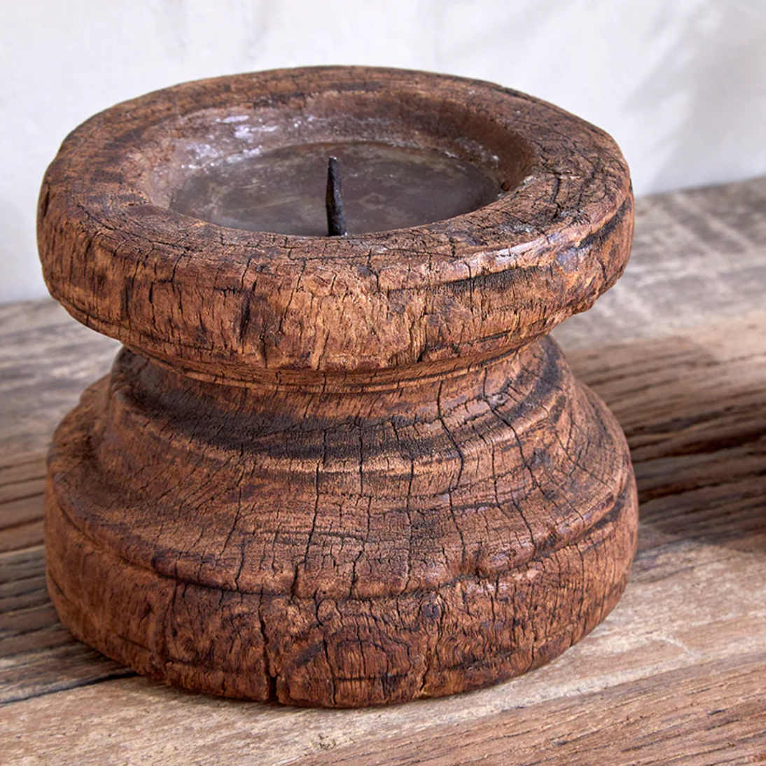 Thoko Reclaimed Round Candle Holder By Nkuku
