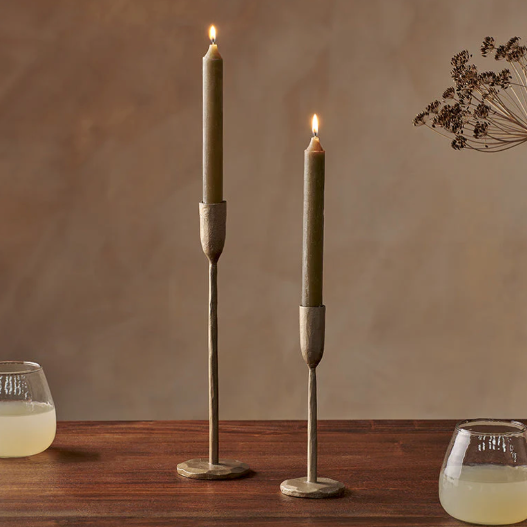 Rustic Soy Blend Dinner Candle - Olive Green