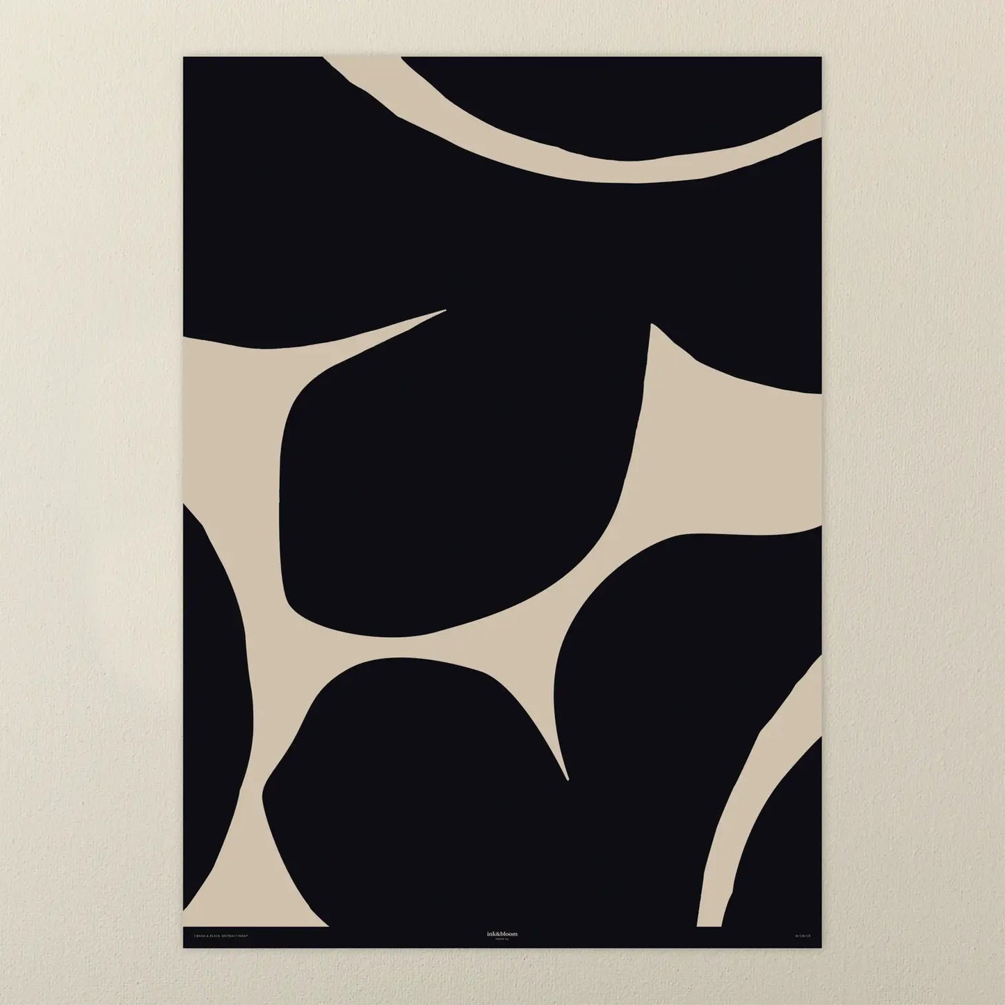 Abstract Black & Cream Floral Gift Wrap By Ink & Bloom