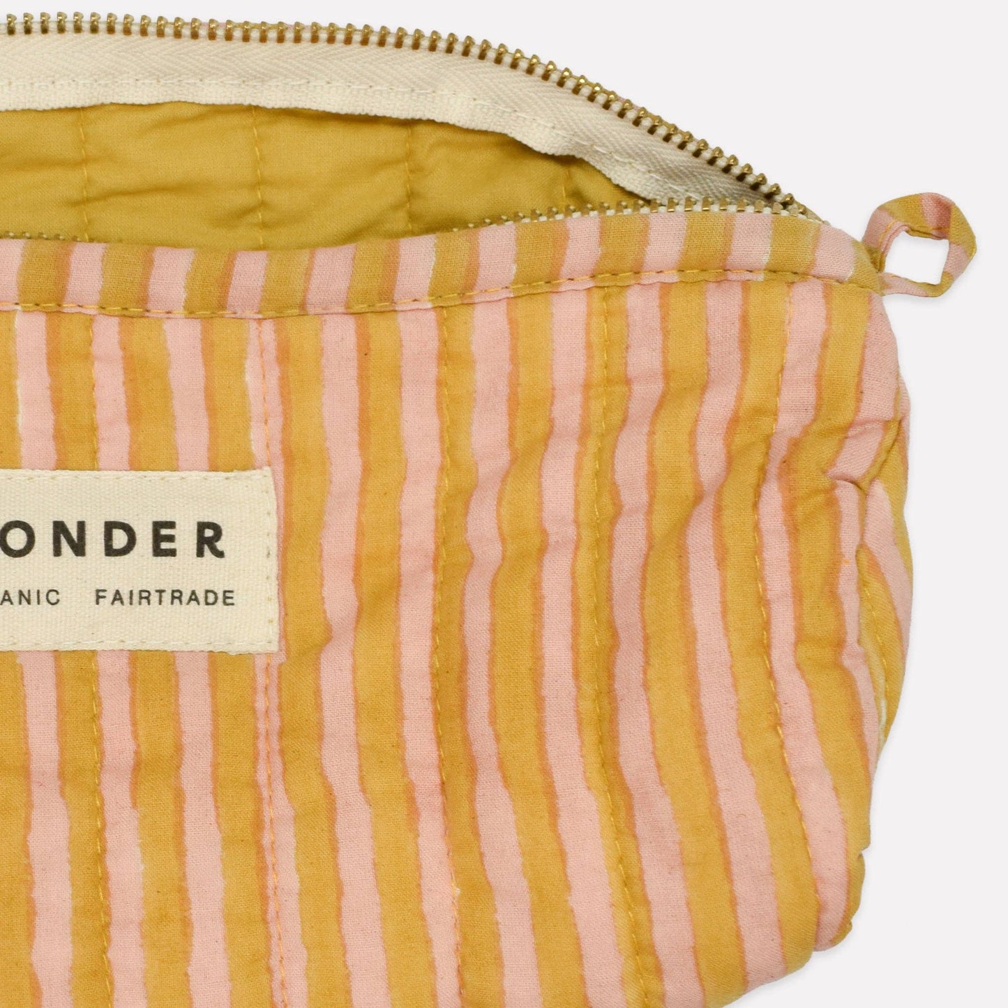 Quilted Barrel Case | Candy Stripe | Biscuit