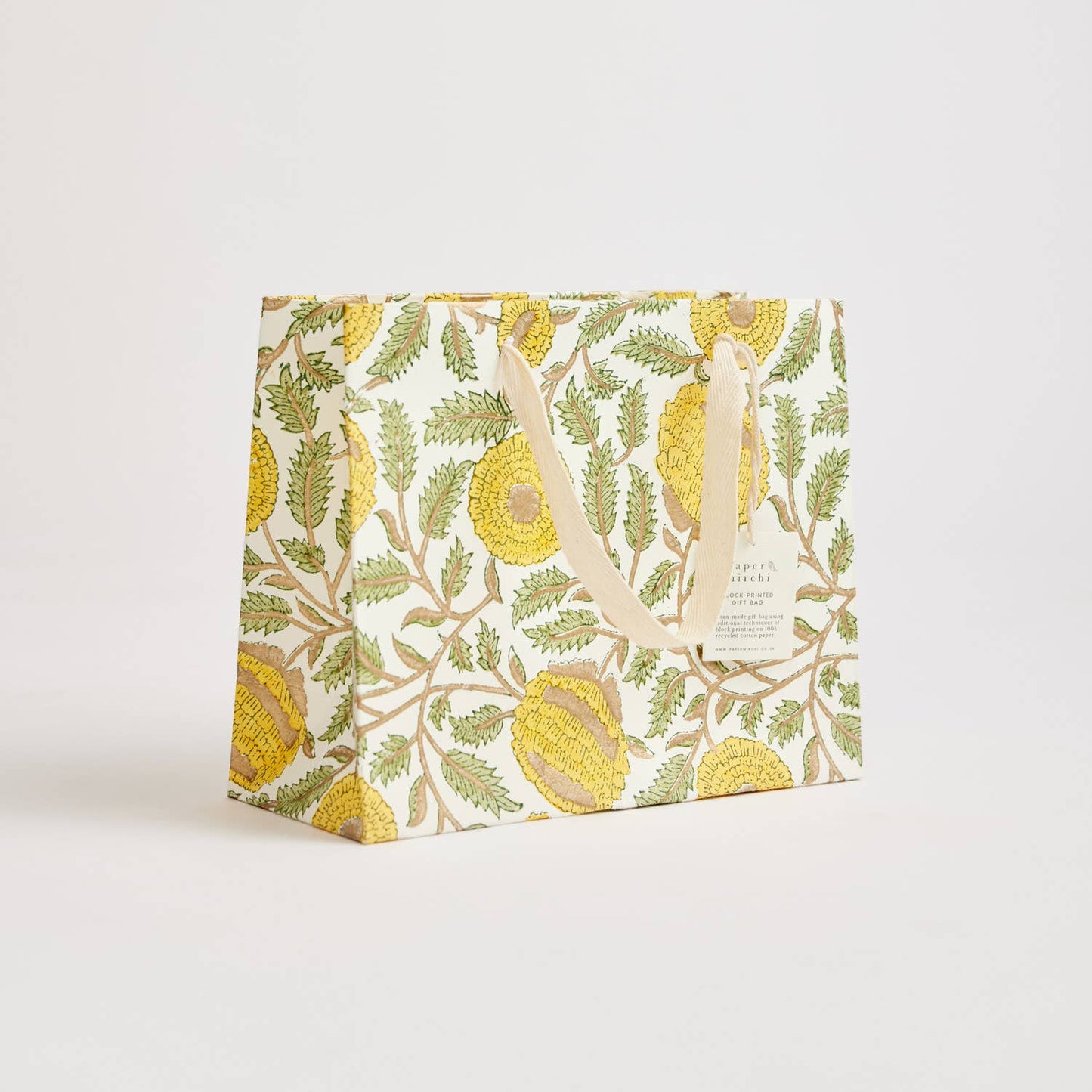 Hand Block Printed Gift Bags (Medium) - Sunshine By Paper Mirchi