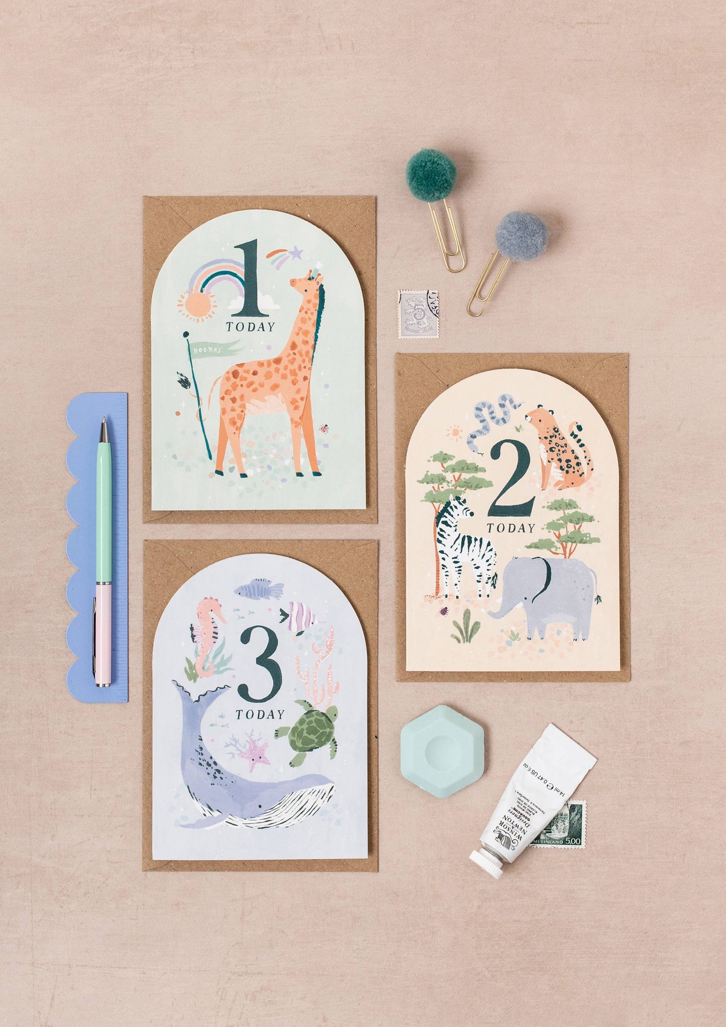 Age 3 Birthday Card By Sister Paper Co.