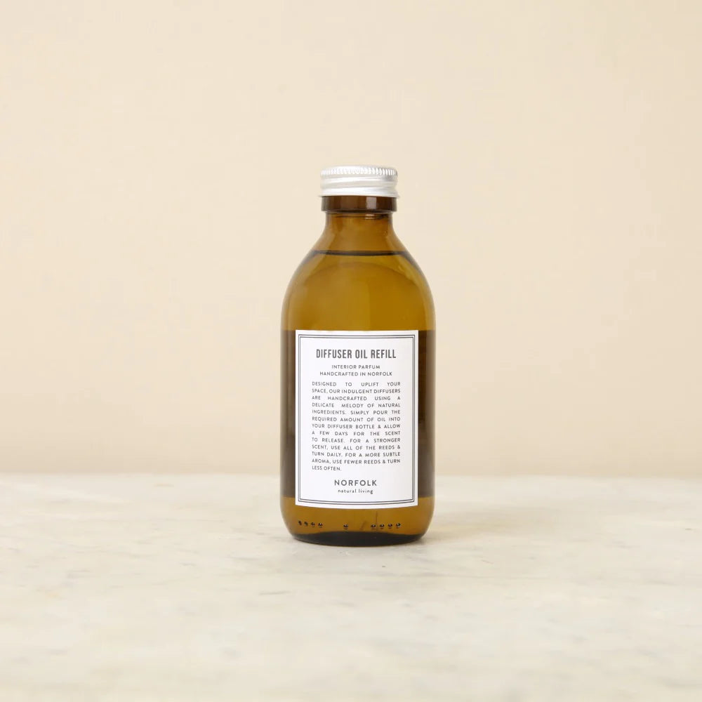 Reed Diffuser Refill Oil - Basil & Neroli 200ml By Norfolk Natural Living