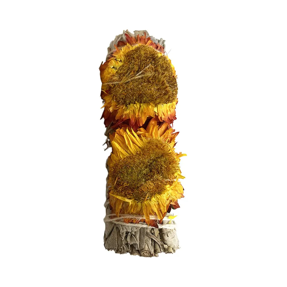 Sunflower and White Sage Stick 4"