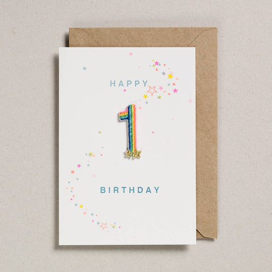 Rainbow Patch Ages 1 - 10 Birthday Card by Petra Boase