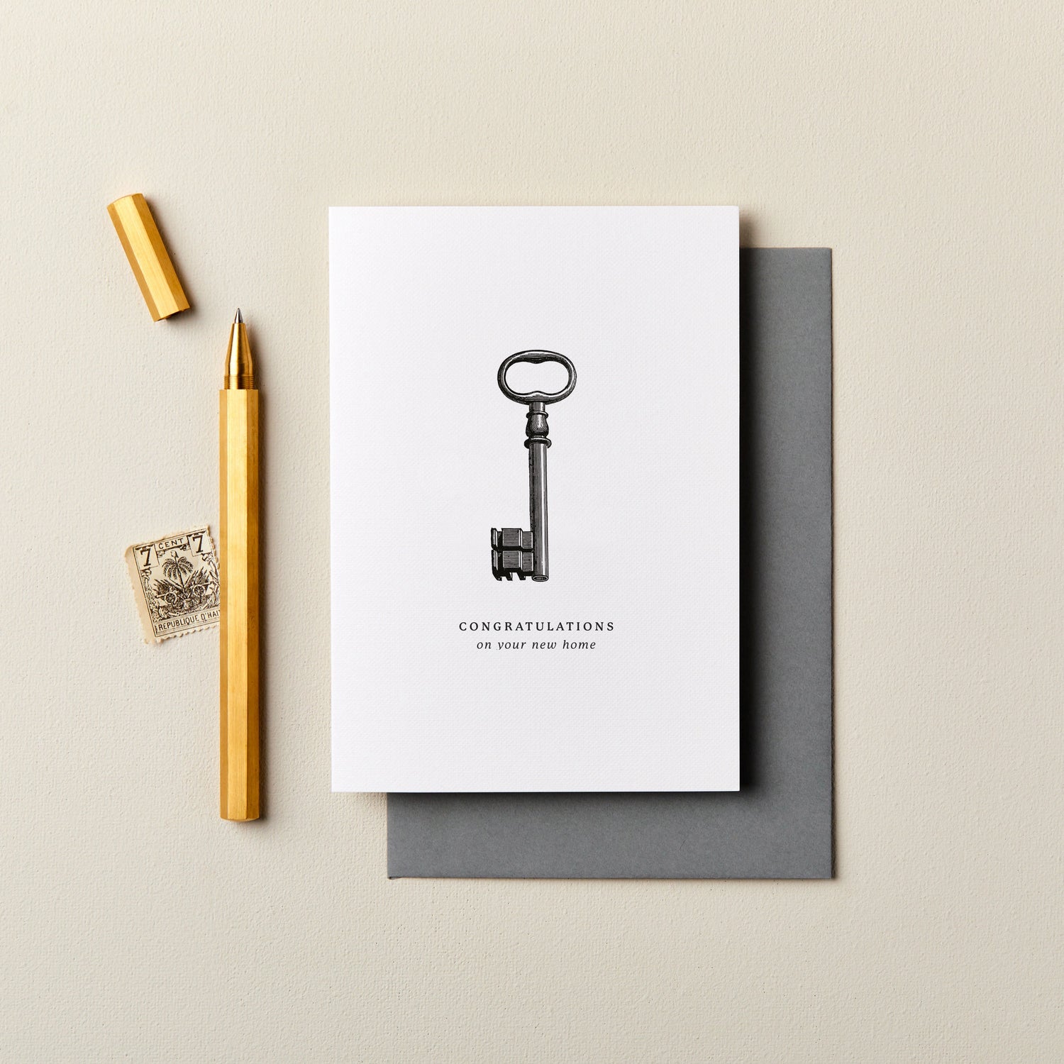 New Home Vintage Key Greetings Card