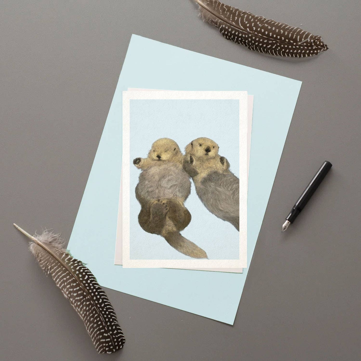 Sea Otters Greetings Card By Hidden Planet
