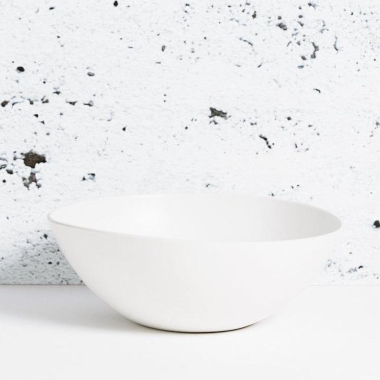 Large 30cm Stoneware Serving Bowl In Matte White