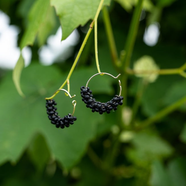 Gold Plated Hoops Earrings with Miyuki Glass Beads