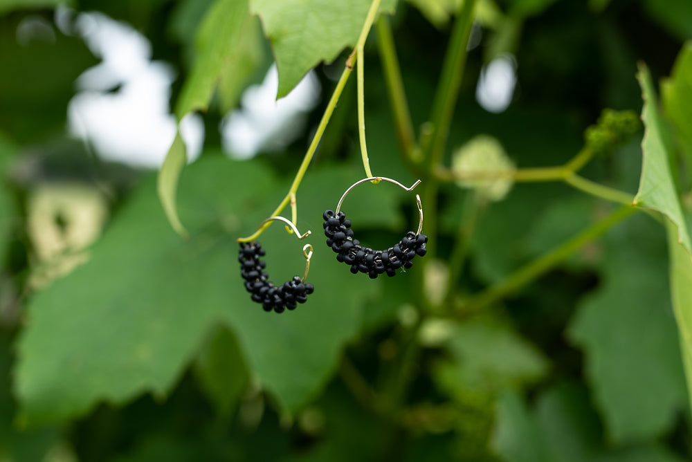 Gold Plated Hoops Earrings with Miyuki Glass Beads