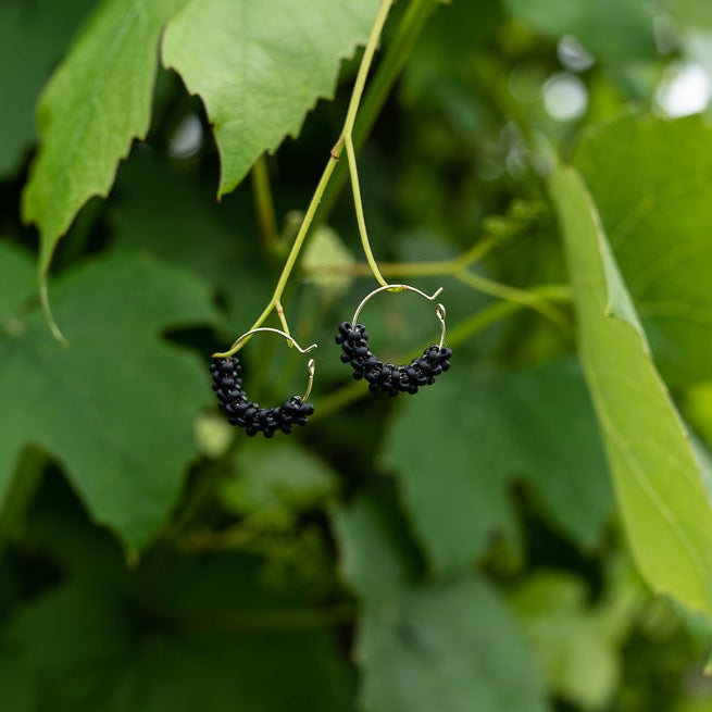 Gold Plated Hoops Earrings with Miyuki Glass Beads