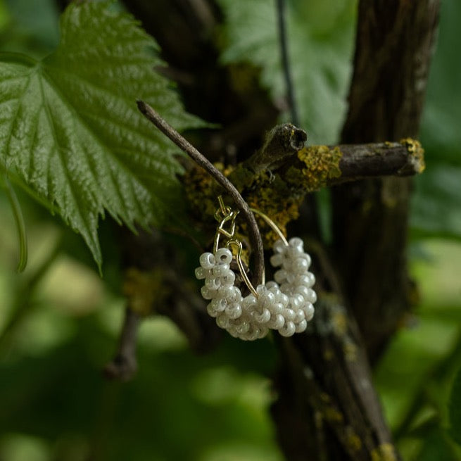 Gold Plated Hoops Earrings with Miyuki Glass Beads