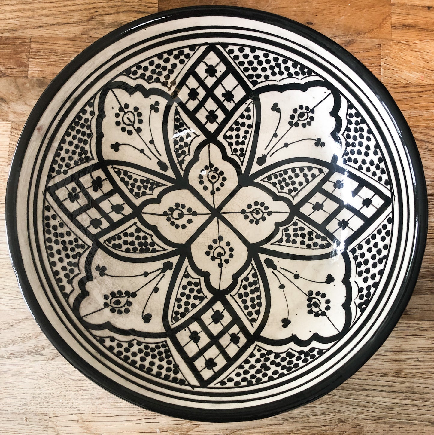 Extra Large Moroccan "Zwak" Bowl In Monochrome