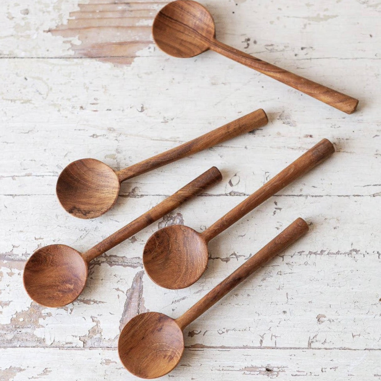 Round Teak Wooden Spoon