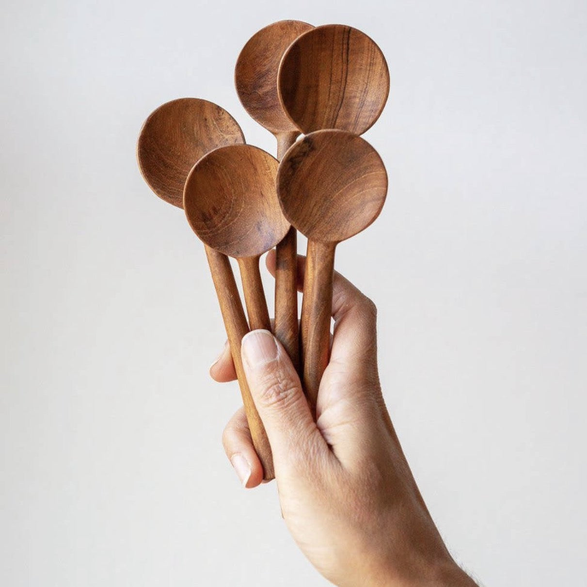 Round Teak Wooden Spoon