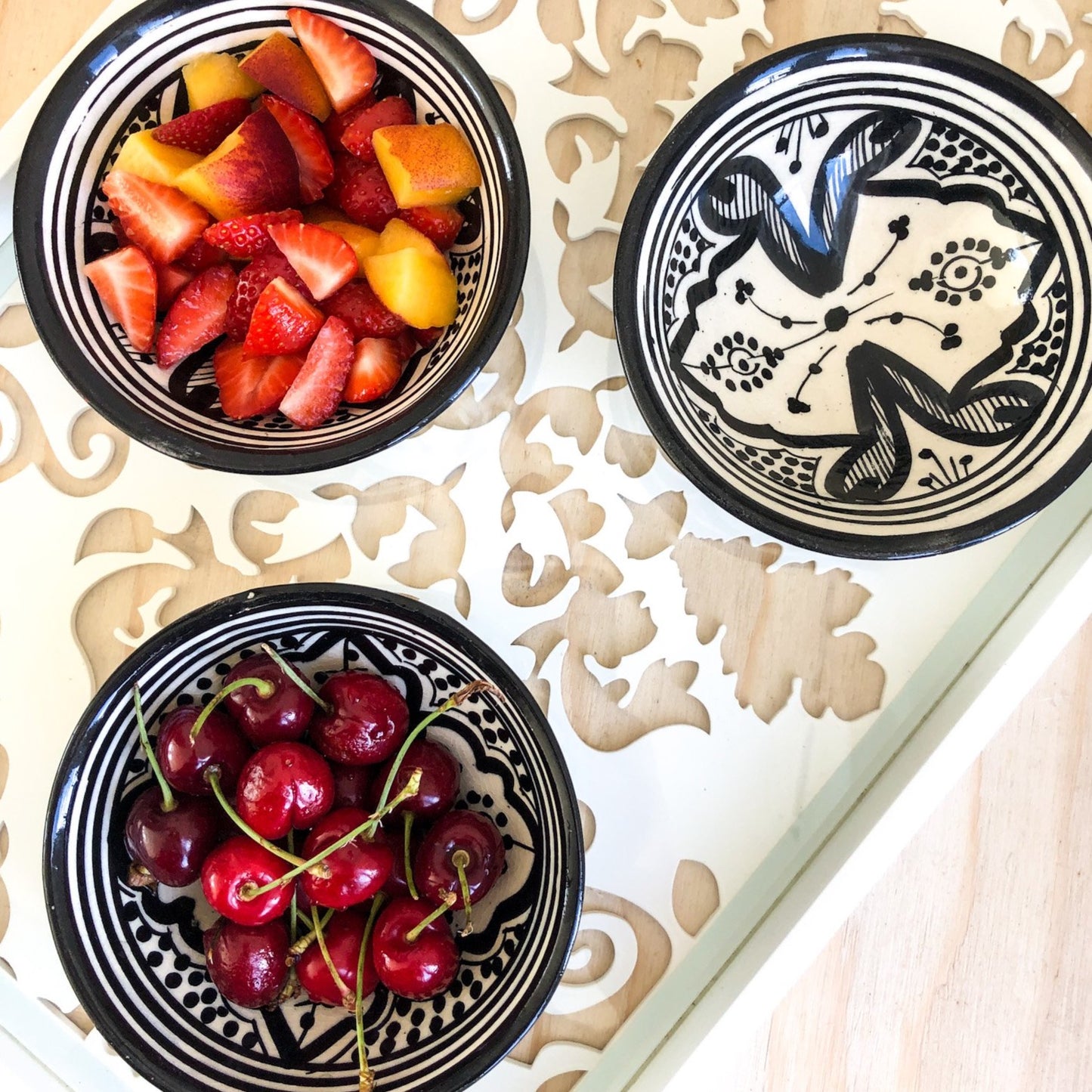 Moroccan "ZWAK" Bowl in Monochrome- Medium