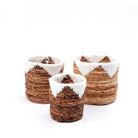 Banana Fibre Embroidered Basket (LAST ONE)