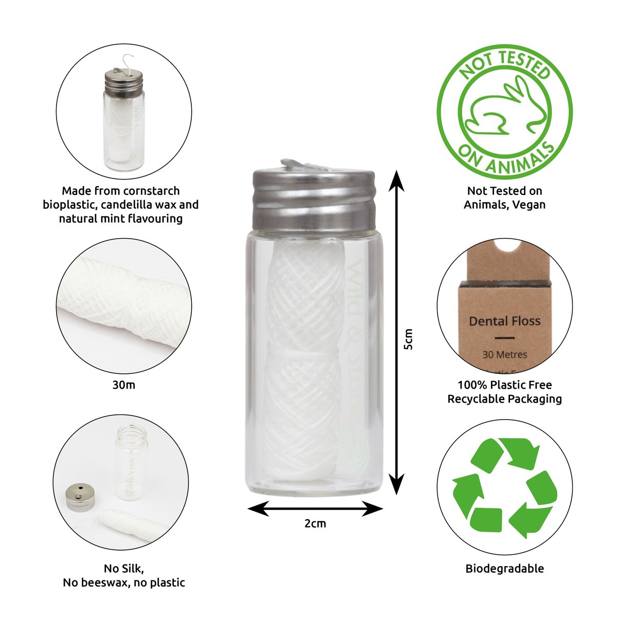Wild & Stone Refillable Corn Starch Dental Floss