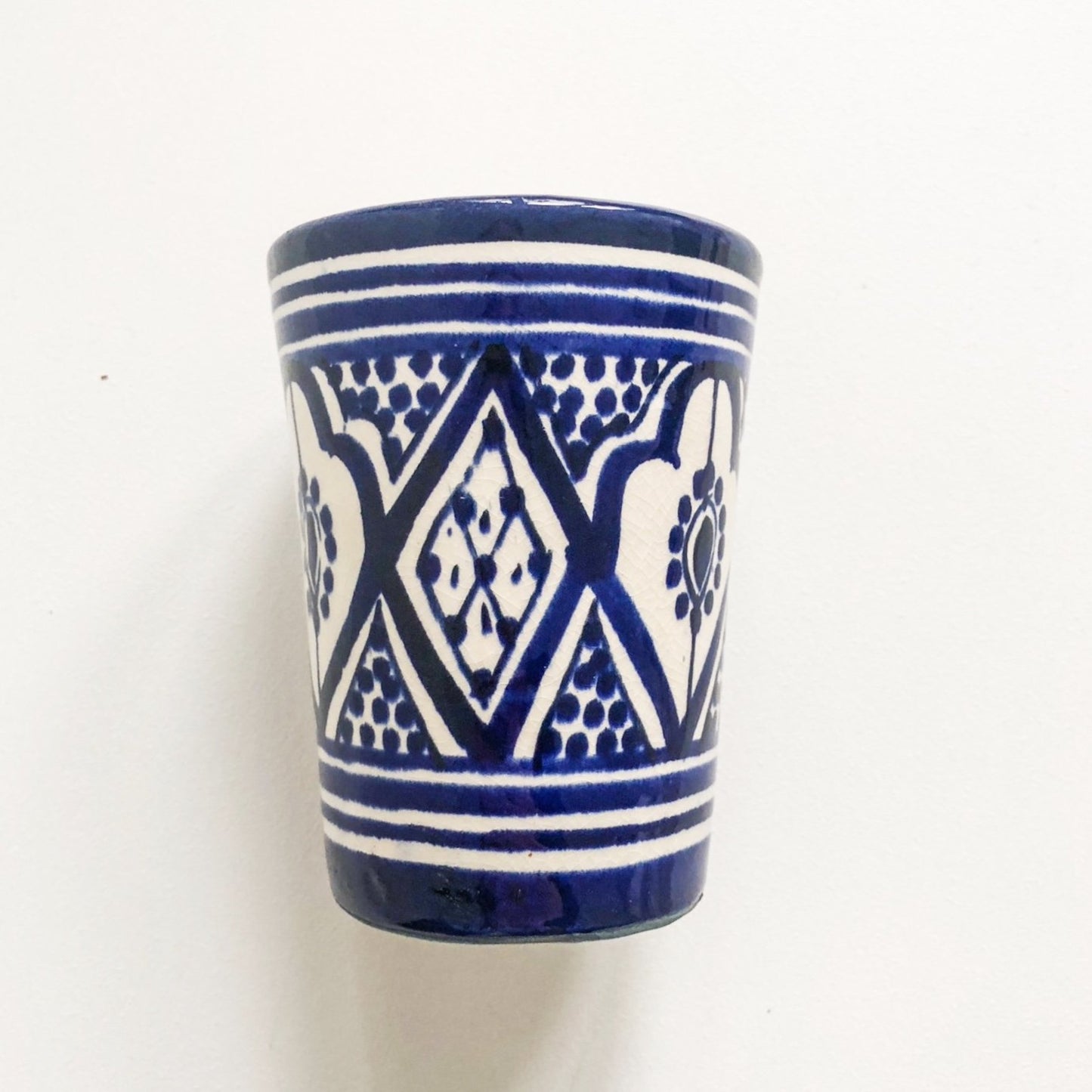 Moroccan Tumbler "ZWAK" in Blue & White
