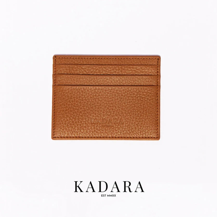Débò - Sand Brown Leather Cardholder by Kadara  