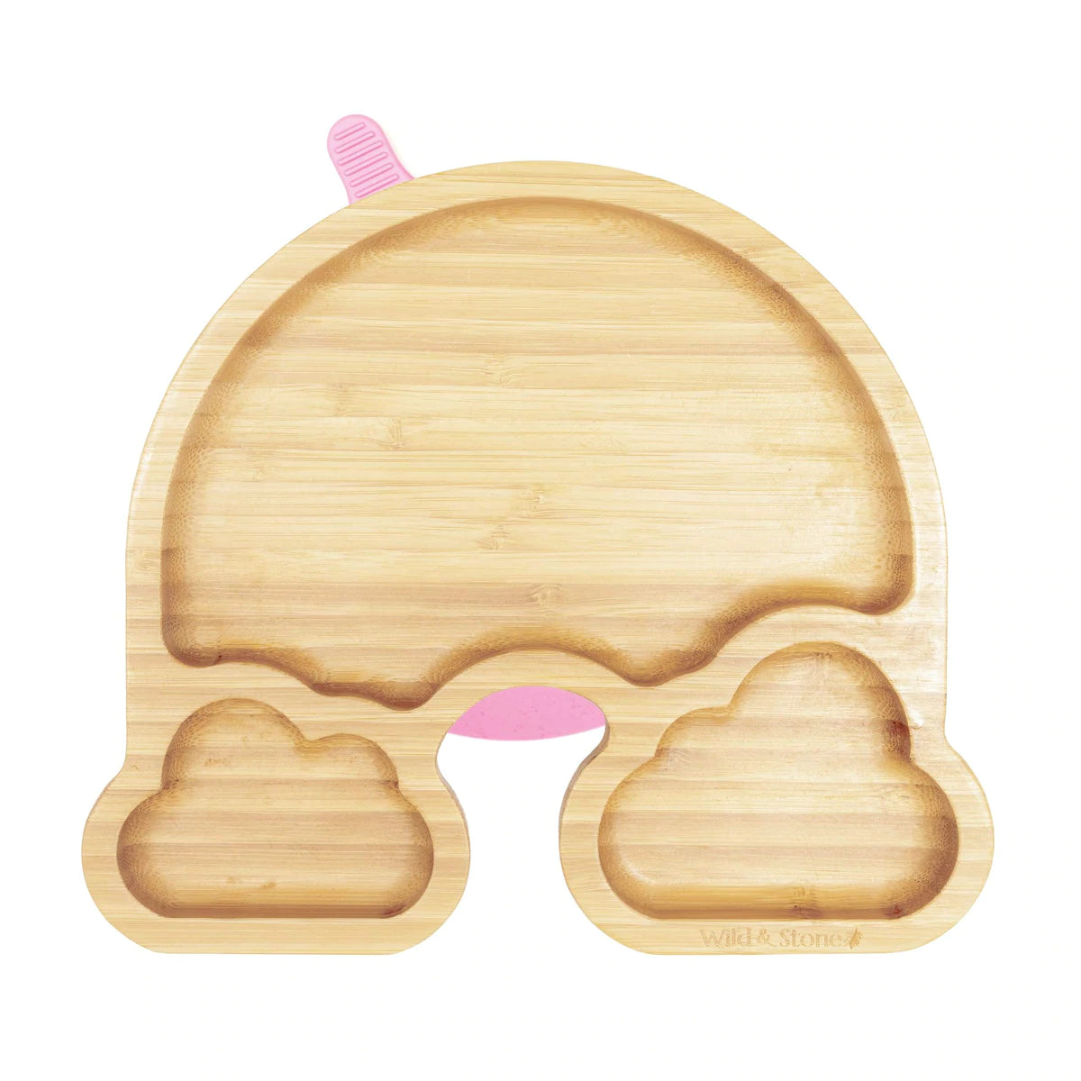 Wild & Stone Baby Weaning Suction Plate - Over The Rainbow (Pink)