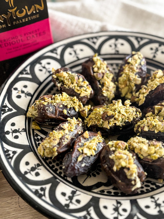 Pistachio Cream Stuffed Medjool Dates