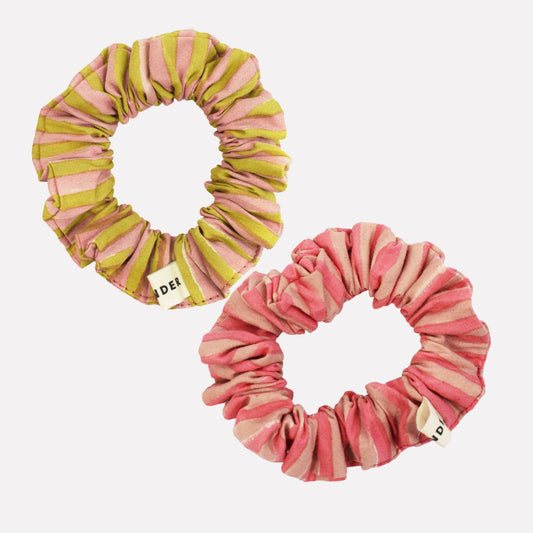 Cotton Mini Scrunchie Duo - Pink Mix By Yonder