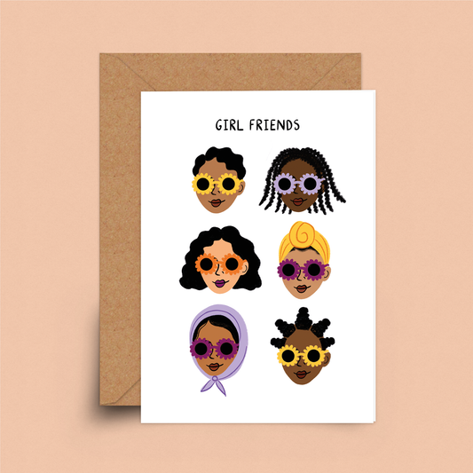 Girl Friends Card By Sakina Saïdi