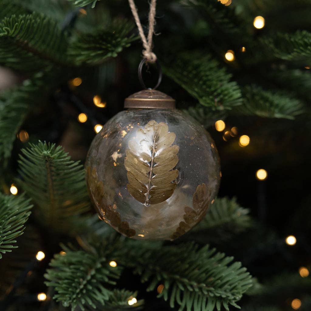 Mouth Blown Glass Leaf Botanical Bauble
