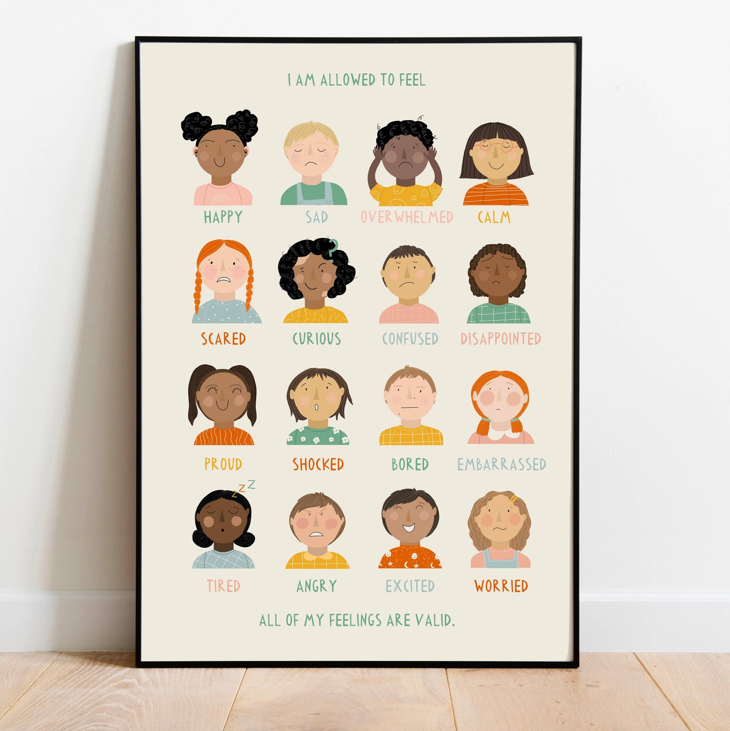 Children's Empowering Feelings Art Print By Abel and the Label