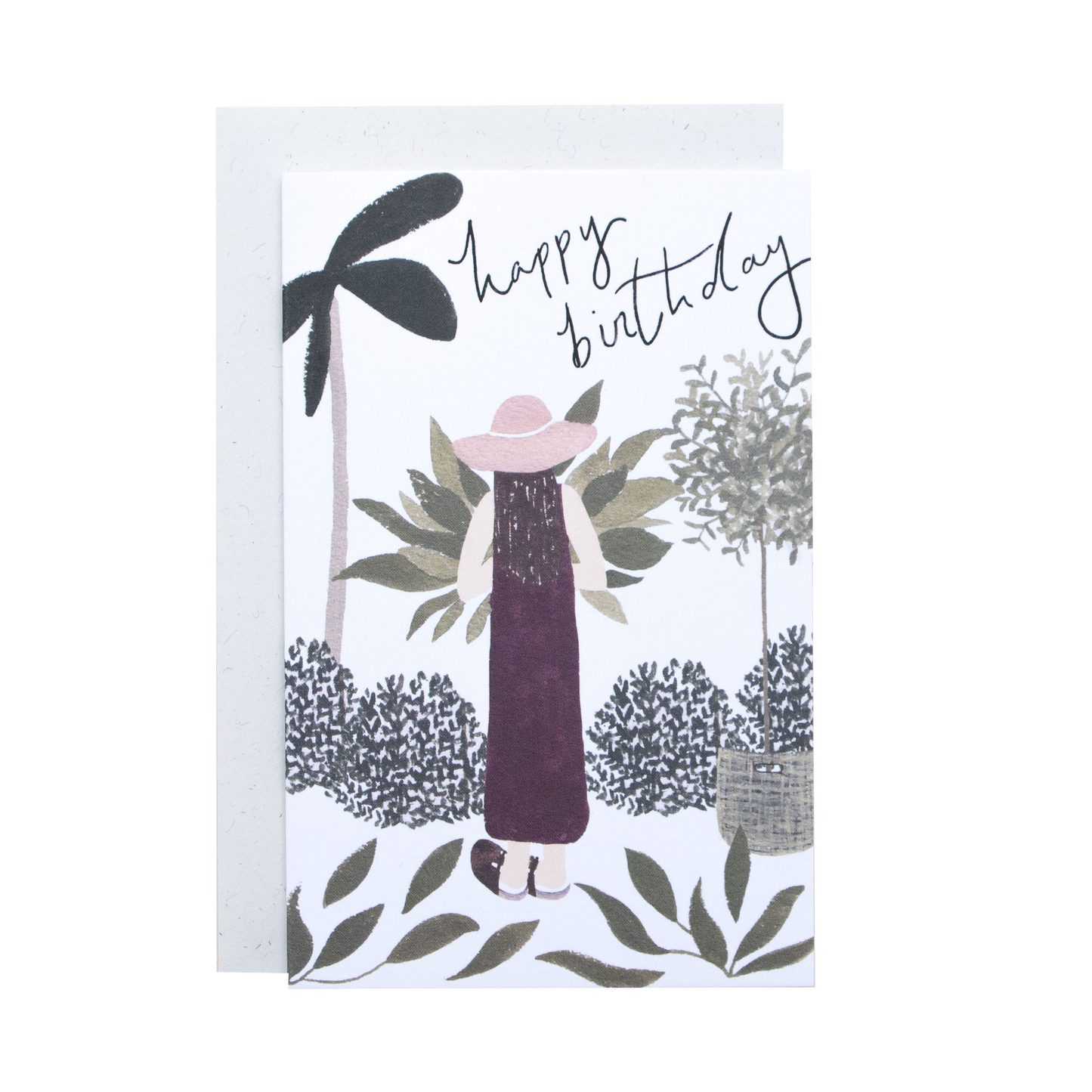 Boho Garden Girl Greeting Card